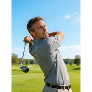 UltraClub‎ Platinum Performance Mens Polo Shirt Grey Short Sleeve Golf Top M